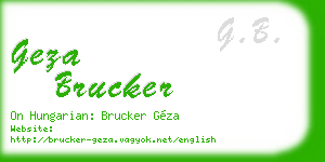 geza brucker business card