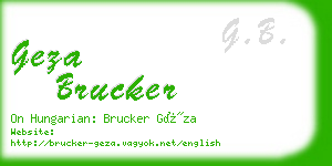 geza brucker business card